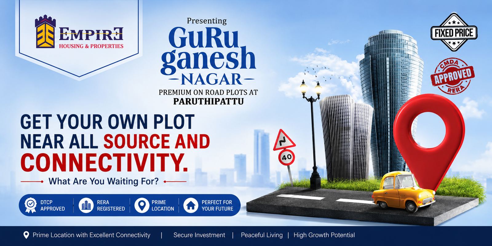 Plots for sale in PARUTHIPATTU